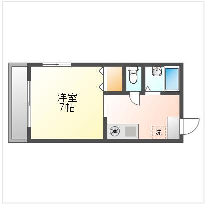 グレイスマルミIII(1K/1階)の間取り写真