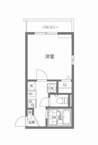 ヒルクレスト(1K/3階)の間取り写真