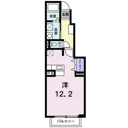 リヴィエール・K(ワンルーム/1階)の間取り写真