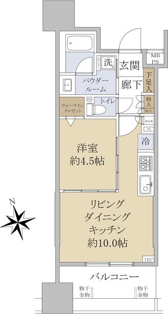 グローベルザステーション西葛西(1LDK/4階)の間取り写真