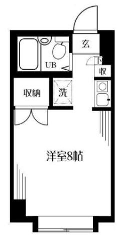 ラカセッタ(ワンルーム/3階)の間取り写真