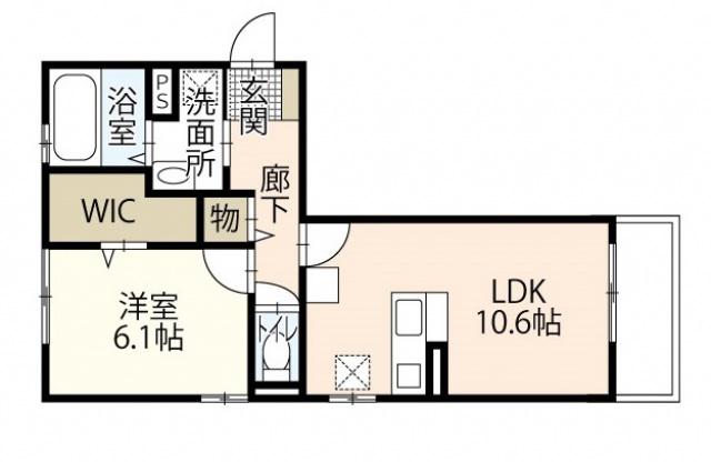 SIRIUSU(1LDK/1階)の間取り写真