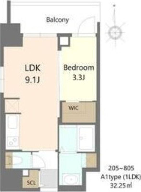 S-RESIDENCE松屋町ASENCE(1LDK/6階)の間取り写真