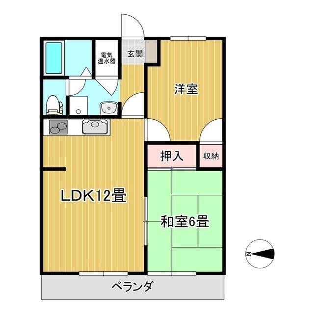 ポレスタ北園(2LDK/3階)の間取り写真
