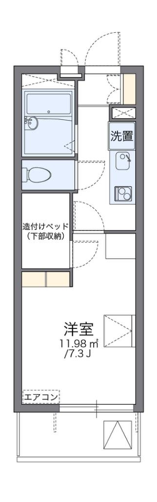 レオパレスOLIVE(1K/3階)の間取り写真