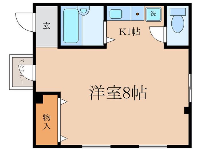 リバティ室町(1K/2階)の間取り写真