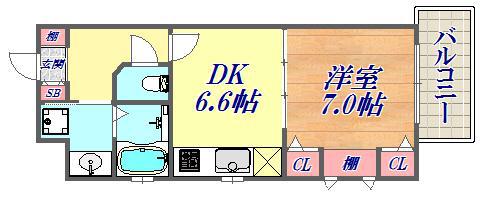KAISEI神戸海岸通第2(1DK/5階)の間取り写真