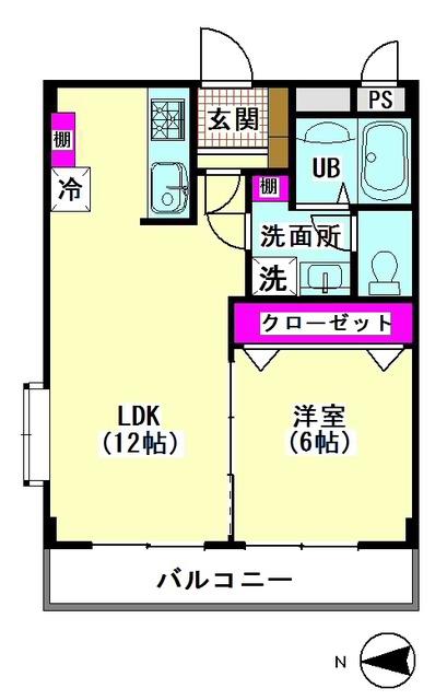 コーポ中村(1LDK/3階)の間取り写真
