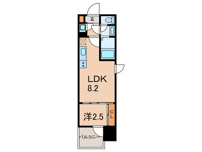 セレニテ神戸駅前アリエ(1LDK/4階)の間取り写真