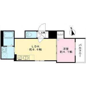LUANA(1LDK/2階)の間取り写真