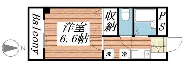 エクセルコート(1K/2階)の間取り写真