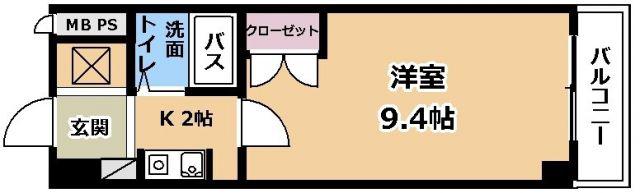 BEL PALAZZO(1K/3階)の間取り写真