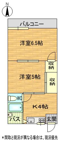 リバーサイド前川(2K/1階)の間取り写真