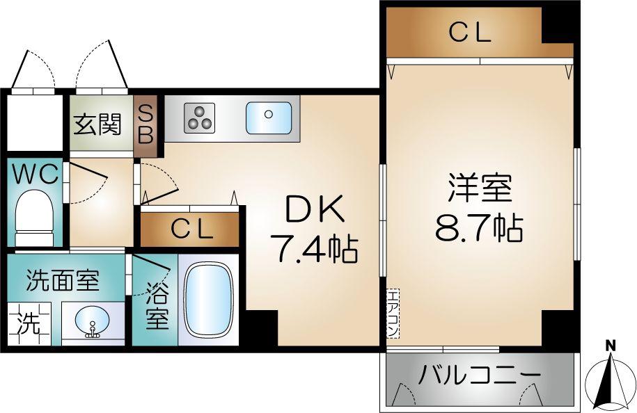 コンソレ南茨木(1DK/3階)の間取り写真