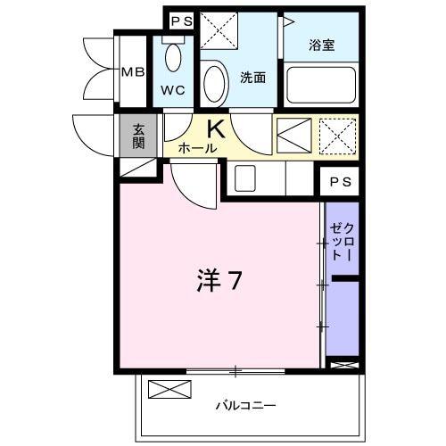 ラ・ティルス(1K/3階)の間取り写真