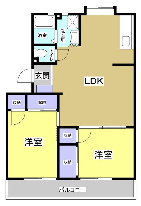 メゾンさくら(2LDK/1階)の間取り写真