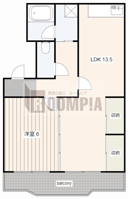 アリビオ(1LDK/4階)の間取り写真