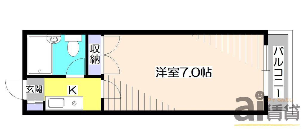 ビューパレス清瀬II(1K/1階)の間取り写真