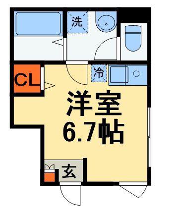 ベレガンス稲毛2(ワンルーム/1階)の間取り写真