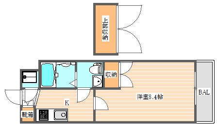 NO70 HARBOR サウス TOWER(1K/8階)の間取り写真