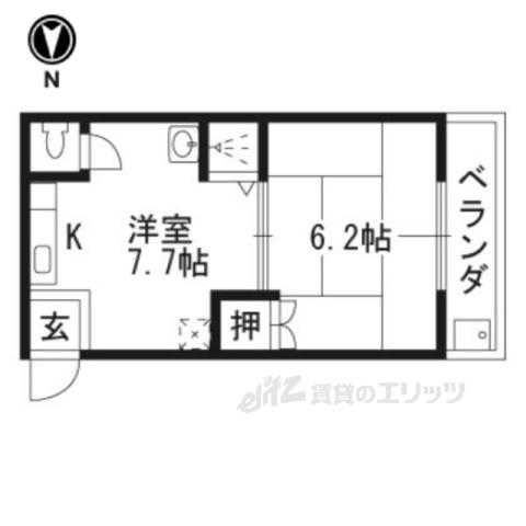 小林マンション(1DK/3階)の間取り写真