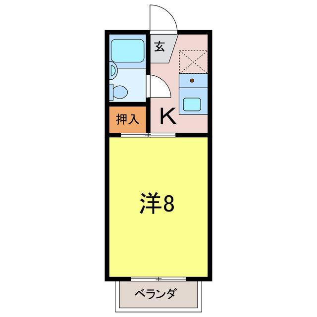 パレス石川(1K/1階)の間取り写真