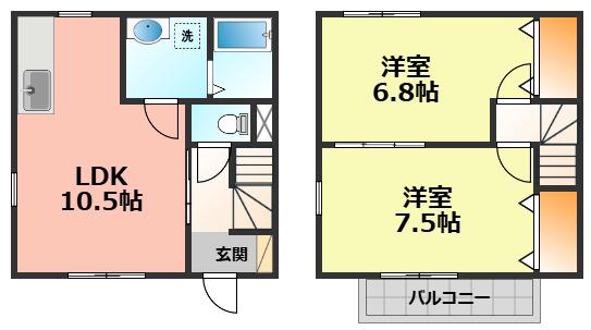 フォーリアIII(2LDK/1階)の間取り写真