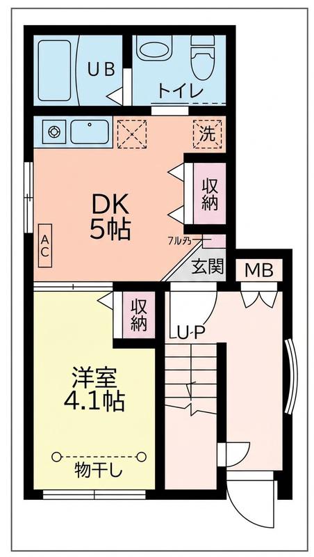 REAL門仲(1DK/3階)の間取り写真