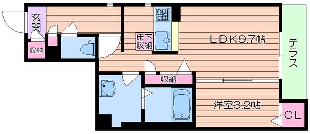 ドルチェ片山(1LDK/1階)の間取り写真