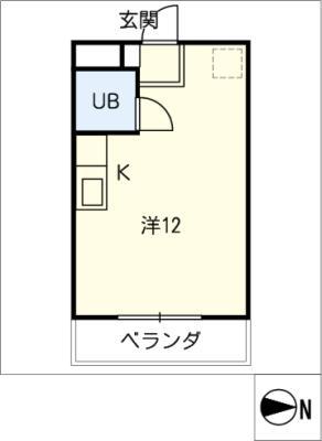 エンジライフ源(ワンルーム/2階)の間取り写真