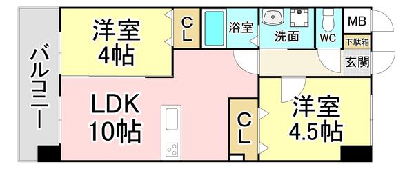メディプラカーサ(2LDK/7階)の間取り写真