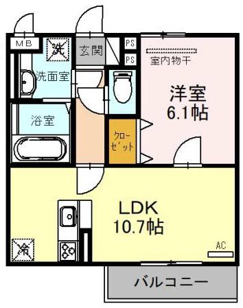PEARL ANNEX(1LDK/2階)の間取り写真