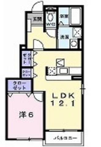 プリムローズTK(1LDK/1階)の間取り写真