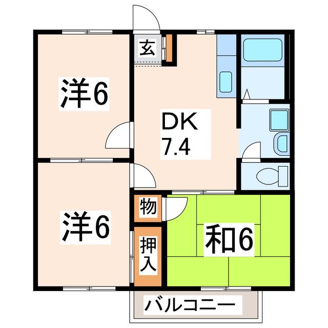メゾンエスポワール(3DK/2階)の間取り写真