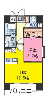 クイーンズイン近見(1LDK/2階)の間取り写真