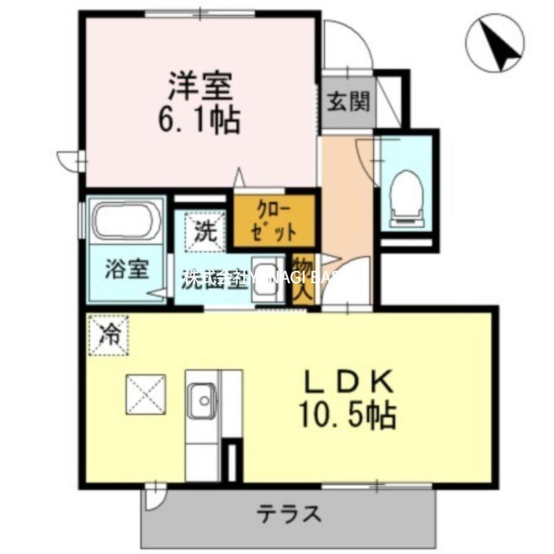 ラフォーレ鵠沼II(1LDK/1階)の間取り写真