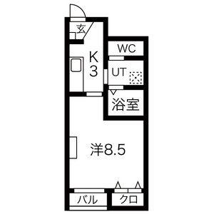 ラークシャルマンA棟(1K/1階)の間取り写真