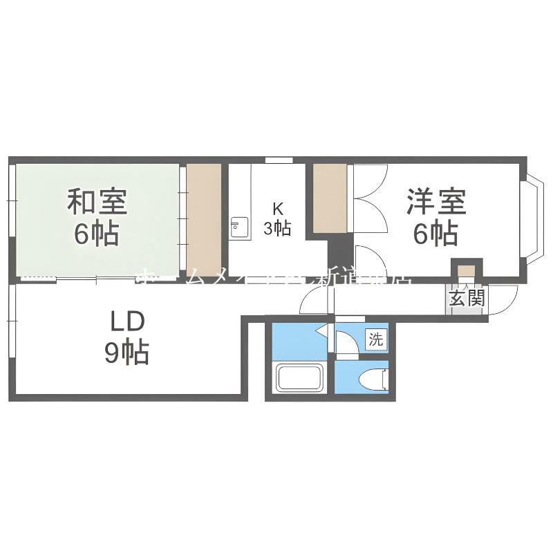 ルミエールE(2LDK/1階)の間取り写真