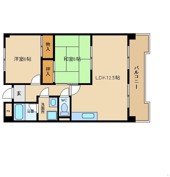 ミラーハイツタバタ(2LDK/3階)の間取り写真