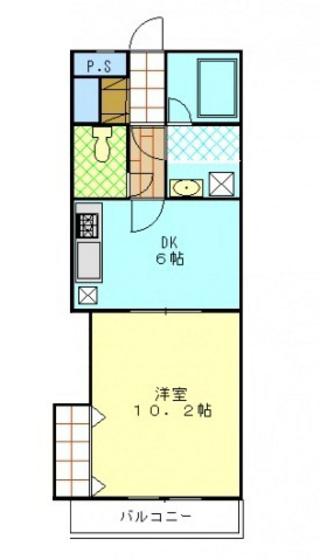 プレステージ高島(1DK/1階)の間取り写真