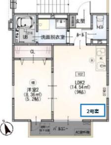 S APT.蒲生四丁目(1LDK/2階)の間取り写真