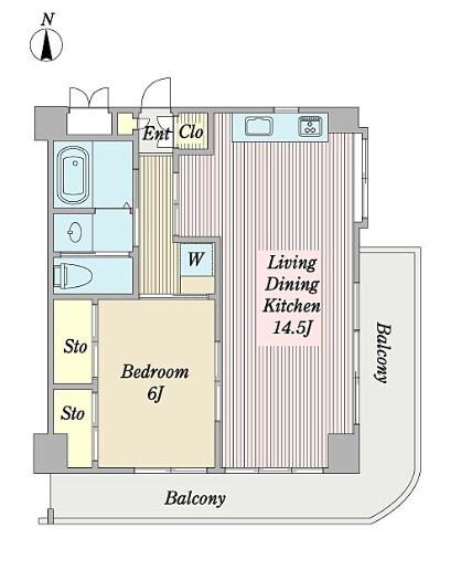 セザール弘明寺(1LDK/2階)の間取り写真