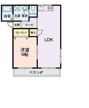 ロイヤルリーフ(1LDK/3階)の間取り写真