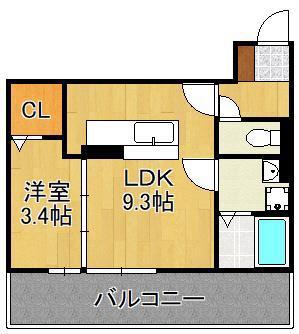 SAKURA(1LDK/2階)の間取り写真