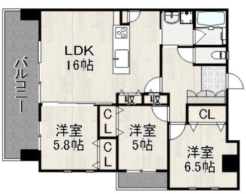 KSK門司コアプレイス(3LDK/7階)の間取り写真