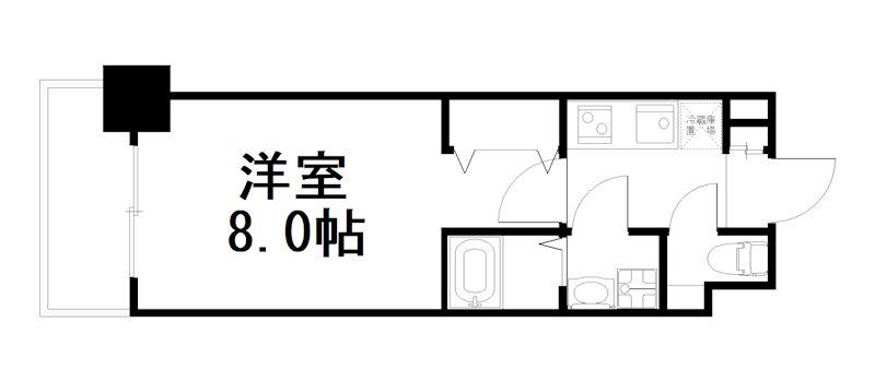 THE GARNET SUITE RESIDENCE 京都駅南(1K/4階)の間取り写真