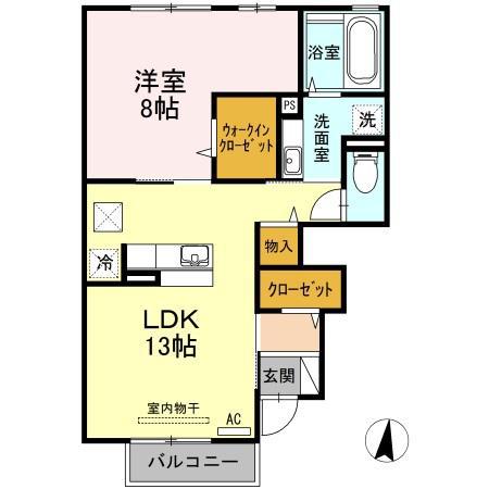ソシア メゾン中山(1LDK/1階)の間取り写真