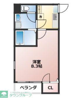 トリニティ(1K/2階)の間取り写真