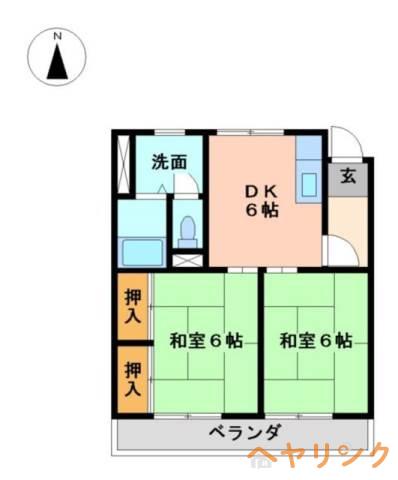 東昭ビル(2DK/4階)の間取り写真