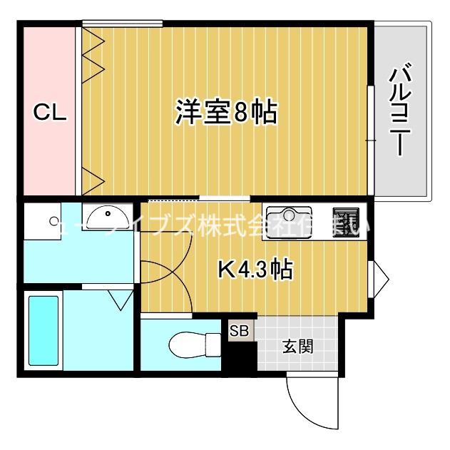 グッディー(1K/2階)の間取り写真
